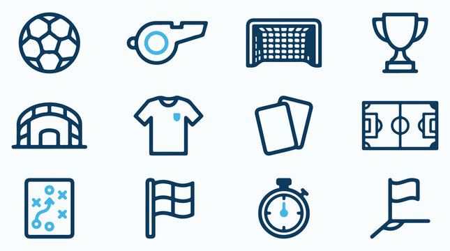 Football and Soccer Match Icons Collection