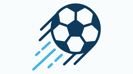 Flying Soccer Ball Vector Icon with Motion Lines © Mahmud