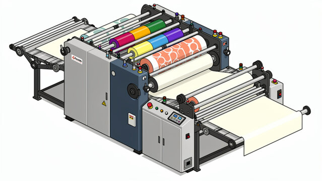 industrial printing machine with colorful roll feeds large format printing for commercial use