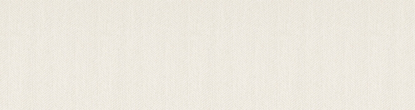 Close up view of a seamless off-white woven fabric texture with a subtle herringbone pattern perfect for interior design backgrounds.