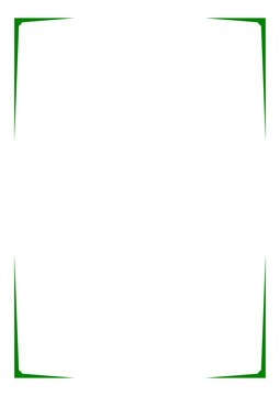 Retro style green frame with rounded inner corners for the picture frame or title-page frame.