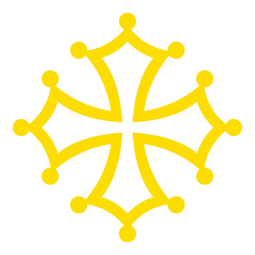 Yellow Occitan cross symbol