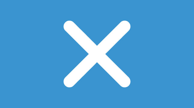 Large White Cross Symbol Icon.