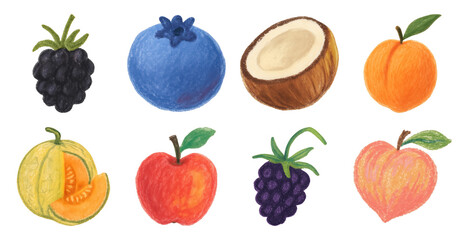 Colorful hand-drawn fruit illustrations © Rawpixel.com