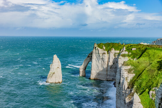 Falaises Klippen bei &Eacute;tretat in der Normandie , Frankreich