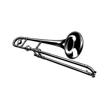 Illustration of a Trombone Musical Instrument.