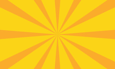 Fototapeta premium Yellow Orange Sunburst Background Vector Design, Retro Radial Rays Pattern, Abstract Sunshine Burst Illustration, Vintage Comic Style Background, Bright Summer Sunbeam Wallpaper, Pop Art Starburst .