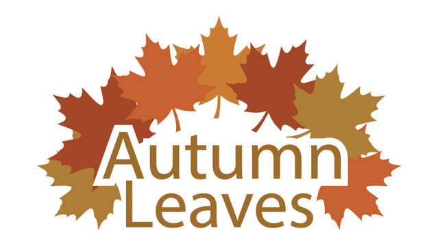 Autumn Leaves Logo: A vibrant display of autumn leaves forms a striking logo, with the words Autumn Leaves elegantly presented.