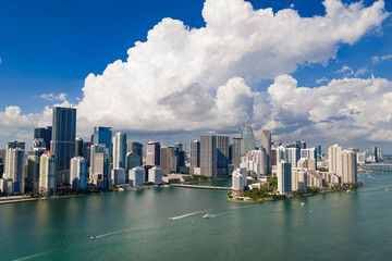 Obraz premium Miami cityscape with residential towers. Miami downtown skyline.