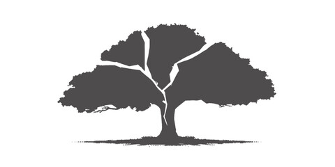 tree silhouette vector illustration shaped as world map with continents and geography design isolated on white background © Asad Shehbaz 2.0