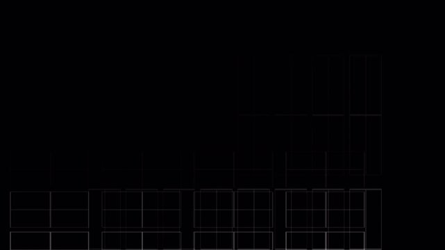 Minimal Geometric Grid Overlay Pack with Technical Wireframe Frames on Black Background