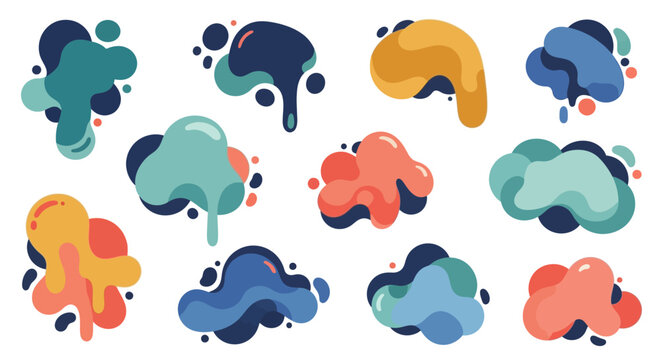 Abstract Blob Shapes Collection: Organic Modern Forms, Fluid Art Design Elements