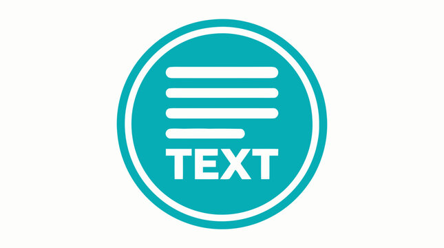 Teal text icon with lines.