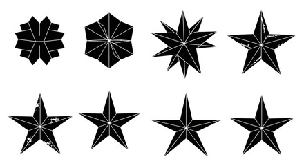 Obraz premium Collection of Black Star Shapes and Geometric Figures