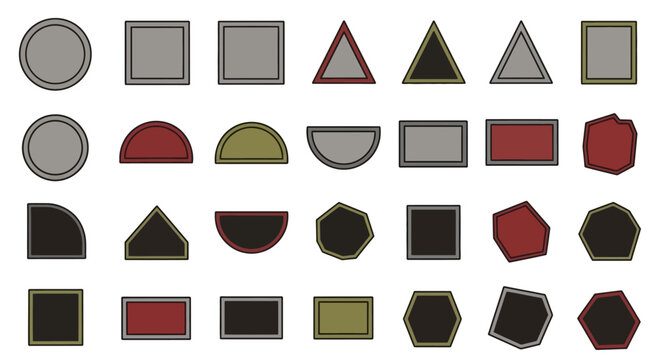 Geometric shapes collection, flat design, icons, symbols, abstract elements