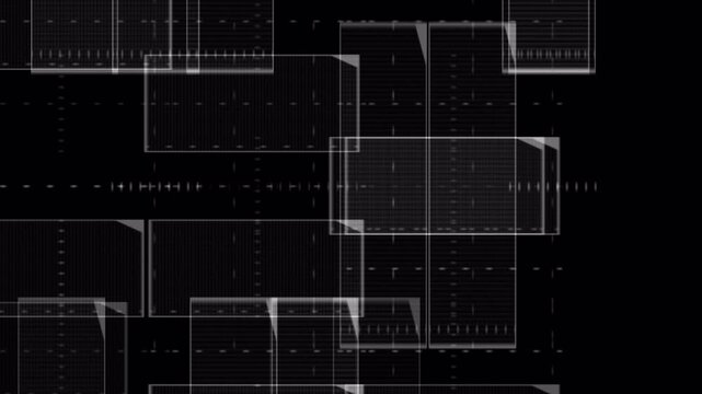 Futuristic HUD Grid Overlay Pack with Technical Interface Frames and Data Panels