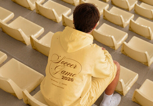 Man Hoodie Mockup Football Fan