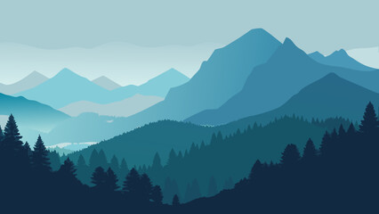Foggy Mountain Valley Landscape  © Chamok Chandra