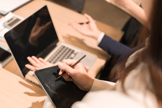 Businessmen working in a team.