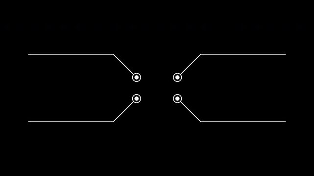 Symmetrical Callout Line Overlay with Four Pointer Connectors for HUD Interfaces