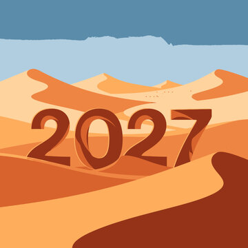 Large Brown 2027 Year Number Text.