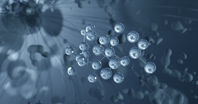 Perfluorooctanoic acid rotating molecular structure, 3d ball-and-stick model, looped video pfoa
