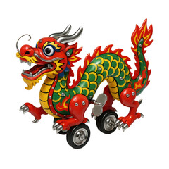 Fototapeta premium PNG Colorful vintage dragon toy