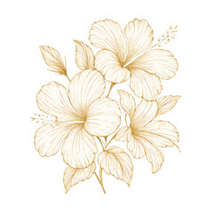 Obraz premium PNG Elegant floral gold illustration