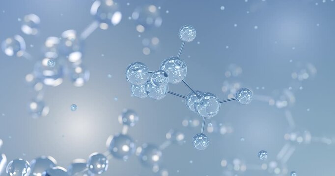 Ethylene carbonate rotating 3D model of electrolyte stabilizer, seamless looped video
