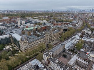 Naklejka premium Natural History Museum Kensington London UK drone aerial view