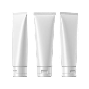 3D rendering, Cosmetic tube mockup isolated on white background.