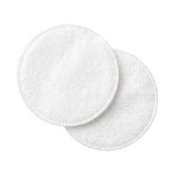 Two white cotton cosmetic pads isolated on transparent background