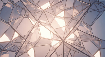 Obraz premium Abstract Geometric Glass Structure Architectural Pattern