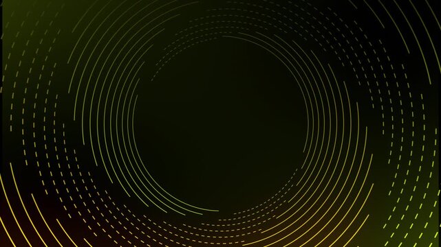 Abstract swirling neon lines in yellow and green swirl background energy