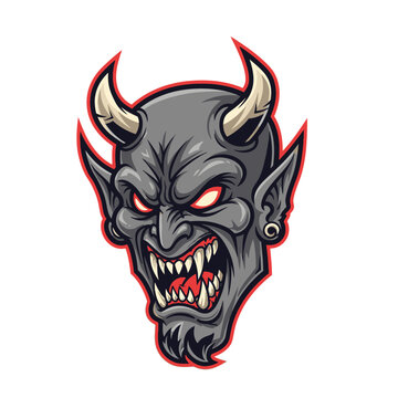 Aggressive Devil Head Mascot Logo Design