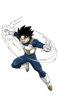 Anime Warrior Character Charging Energy Attack