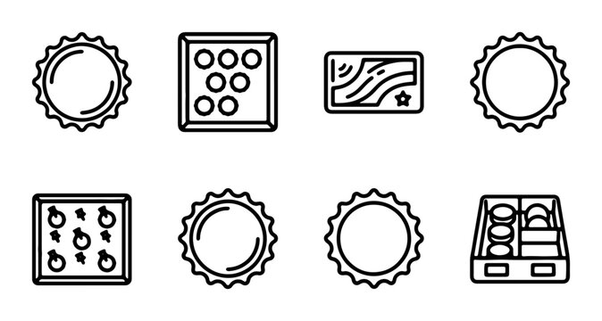 Confectionery Icons Set: Chocolate Boxes, Candy Assortments, Sweet Treats, Vector Graphics