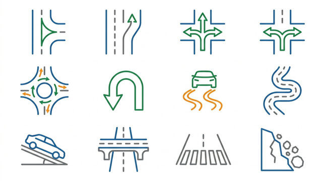 Road traffic signs and directions.