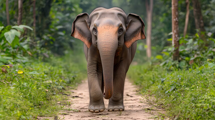 Fototapeta premium Asian Elephant in Natural Habitat