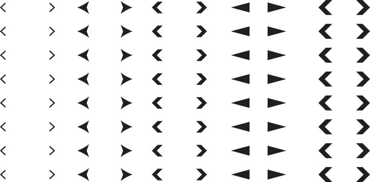 Modern dual sided curve arrow symbols for website and mobile applications, including clean graphic layout buttons