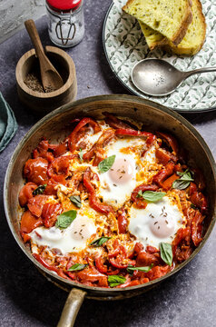 Shakshuka made at home in a pan