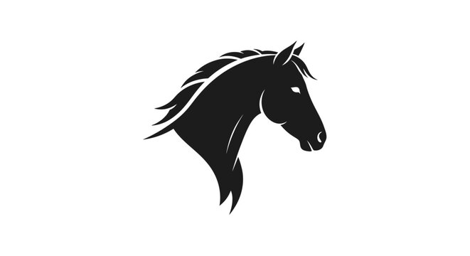 Silhouetted Horse Head - Elegant and Powerful Equine Profile Icon