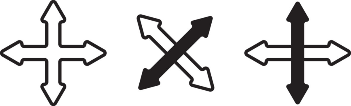interface dual sided curve arrow icons in a minimalist style, featuring premium two-way directional pictogram elements