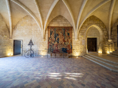 Royaumont Abbey, in Asni&egrave;res‑sur‑Oise, France,  Gothic Cistercian monastery with for serene gardens and Cloister