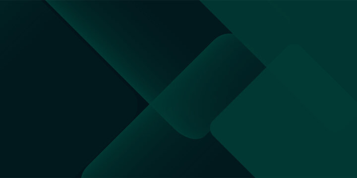 Dark green abstract background with gold lines and shadow. Geometric shape overlap layers. Transparent squares. Modern luxury rounded squares graphic pattern banner template design
