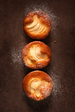 three apple mini pies