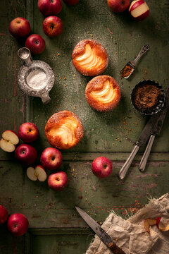 flat lay of freshly baked apple gallettes