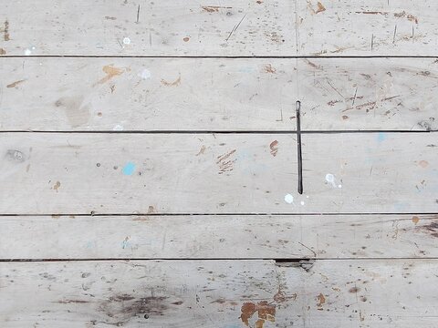 Weathered distressed white painted wooden planks background texture with d cor white washed weathered distressed background