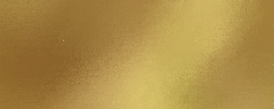 Gold metallic effect foil. Golden texture for design. Beautiful background. Abstract glitter mottled speckled structure.