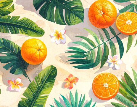 seamless pattern with oranges
